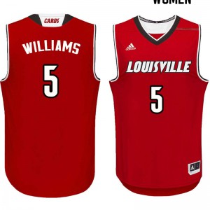 Womens Louisville Cardinals Malik Williams #5 University Red Jerseys 129914-645