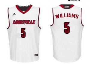 Women's Louisville Cardinals Malik Williams #5 University White Jerseys 499063-264