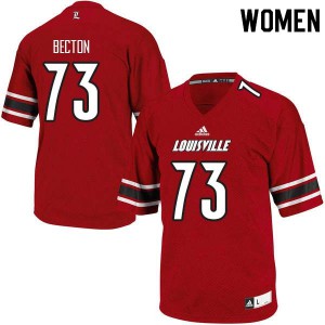 Womens Louisville Cardinals Mekhi Becton #73 Red Alumni Jersey 249014-950