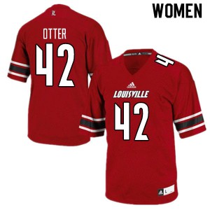 Women Louisville Cardinals Patrick Otter #42 Red Stitch Jerseys 478610-953
