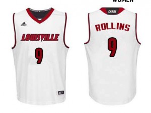 Women's Louisville Cardinals Phil Rollins #9 White Stitched Jerseys 458556-648