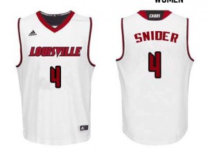 Women's Louisville Cardinals Quentin Snider #4 Stitch White Jersey 448712-133