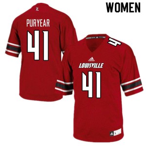 Womens Louisville Cardinals Ramon Puryear #41 Red College Jersey 754412-128