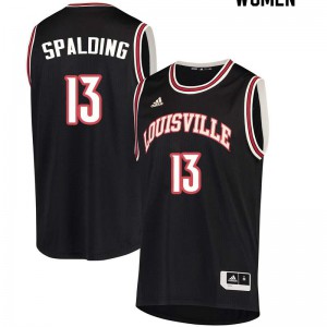 Womens Louisville Cardinals Ray Spalding #13 Black Stitch Jerseys 172946-437