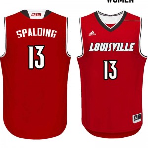 Women Louisville Cardinals Ray Spalding #13 Red Embroidery Jerseys 597028-129
