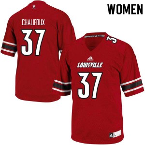 Women Louisville Cardinals Ryan Chalifoux #37 Red College Jerseys 645700-678