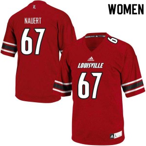Women Louisville Cardinals Thomas Nauert #67 Red Football Jerseys 688994-253