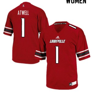 Women Louisville Cardinals Tutu Atwell #1 Red NCAA Jerseys 411246-814