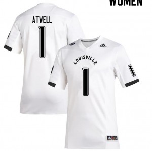 Women's Louisville Cardinals Tutu Atwell #1 White Embroidery Jersey 497085-600