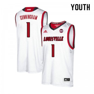 Youth Louisville Cardinals Christen Cunningham #1 White Official Jerseys 894354-302