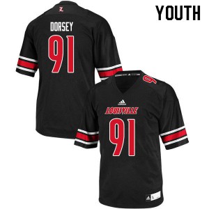 Youth Louisville Cardinals Derek Dorsey #91 Black Alumni Jersey 131070-891