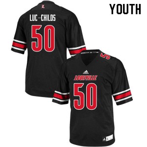 Youth Louisville Cardinals Jean Luc-Childs #50 College Black Jersey 197163-248