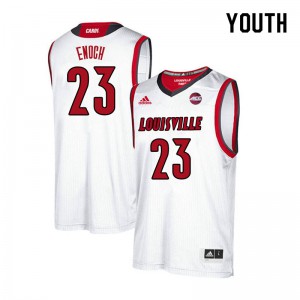 Youth Louisville Cardinals Steven Enoch #23 NCAA White Jerseys 909590-596
