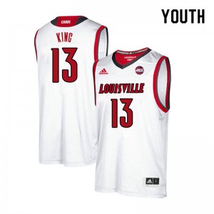 Youth Louisville Cardinals V.J. King #13 White Embroidery Jersey 740145-398