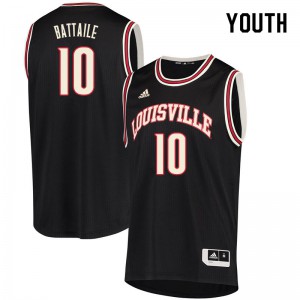 Youth Louisville Cardinals Wyatt Battaile #10 Retro Black Basketball Jersey 138179-210