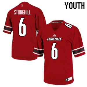 Youth Louisville Cardinals Cornelius Sturghill #6 University Red Jerseys 457735-593