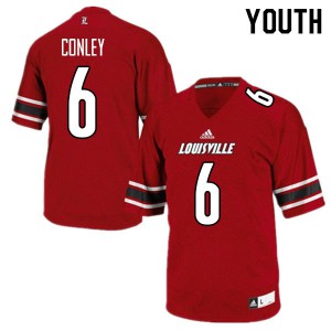 Youth Louisville Cardinals Evan Conley #6 Stitched Red Jerseys 129726-412