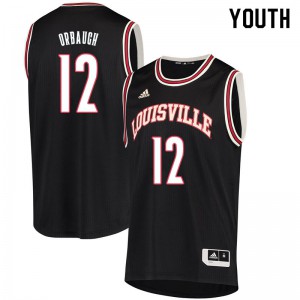 Youth Louisville Cardinals Hogan Orbaugh #12 Retro Black Basketball Jerseys 989197-795