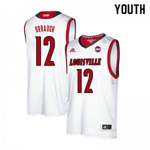 Youth Louisville Cardinals Hogan Orbaugh #12 White High School Jerseys 658487-601