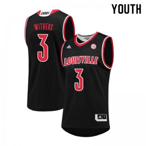 Youth Louisville Cardinals Jae'Lyn Withers #3 Black University Jerseys 861142-509