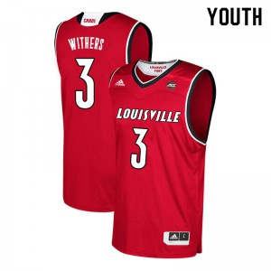 Youth Louisville Cardinals Jae'Lyn Withers #3 Stitched Red Jersey 544503-151