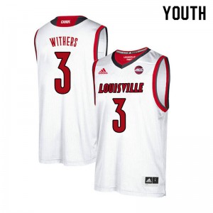 Youth Louisville Cardinals Jae'Lyn Withers #3 White College Jersey 507401-508