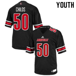 Youth Louisville Cardinals Jean-Luc Childs #50 Embroidery Black Jersey 377831-242