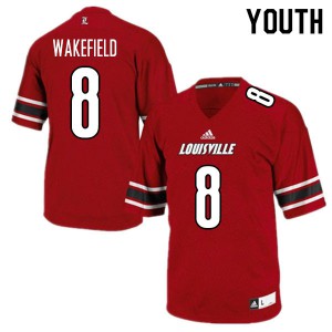 Youth Louisville Cardinals Keion Wakefield #8 Red Player Jersey 488401-557