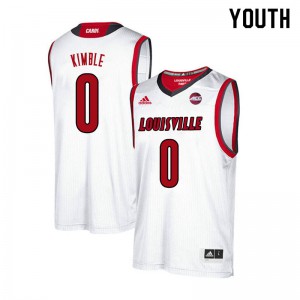 Youth Louisville Cardinals Lamarr Kimble #0 White Player Jersey 967142-712