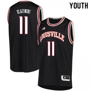 Youth Louisville Cardinals Quinn Slazinski #11 Stitch Retro Black Jerseys 975169-514