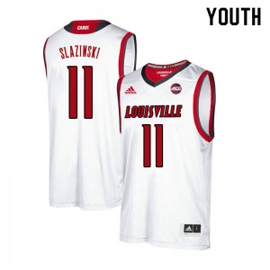 Youth Louisville Cardinals Quinn Slazinski #11 White University Jerseys 656459-542