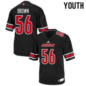 Youth Louisville Cardinals Renato Brown #56 Black University Jerseys 744035-810