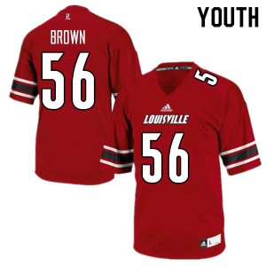 Youth Louisville Cardinals Renato Brown #56 Red Stitch Jerseys 184257-675
