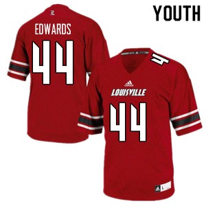 Youth Louisville Cardinals Zach Edwards #44 Red Stitched Jerseys 609351-554