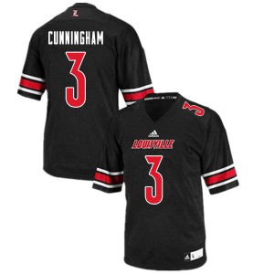 Youth Louisville Cardinals Micale Cunningham #3 Stitched Black Jerseys 247353-807