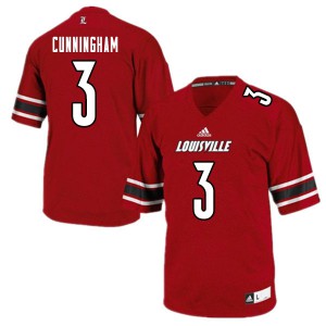 Youth Louisville Cardinals Micale Cunningham #3 NCAA White Jerseys 519959-905