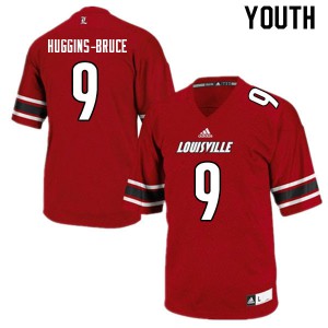 Youth Louisville Cardinals Ahmari Huggins-Bruce #9 Red Football Jersey 440537-394