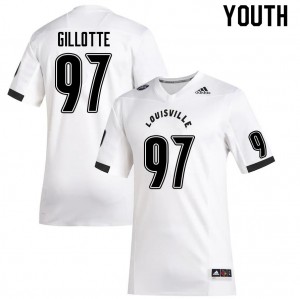 Youth Louisville Cardinals Ashton Gillotte #97 NCAA White Jerseys 955470-889