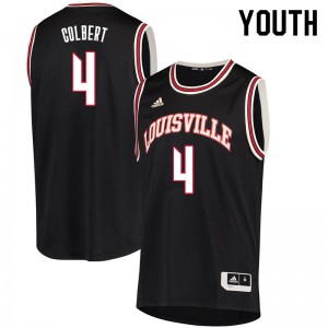 Youth Louisville Cardinals Brad Colbert #4 Basketball Retro Black Jerseys 649746-546