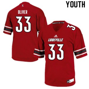 Youth Louisville Cardinals Bralyn Oliver #33 Stitch Red Jerseys 412220-571