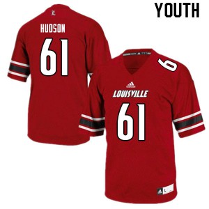 Youth Louisville Cardinals Bryan Hudson #61 Red High School Jerseys 911382-390