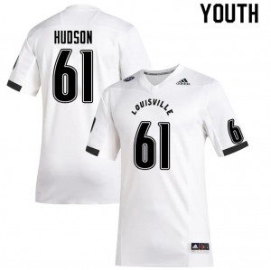Youth Louisville Cardinals Bryan Hudson #61 White Football Jersey 712101-763