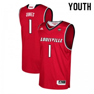 Youth Louisville Cardinals Carlik Jones #1 NCAA Red Jerseys 860891-977