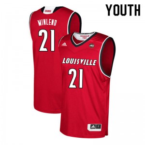 Youth Louisville Cardinals Charles Minlend #21 Red Stitched Jerseys 894570-307