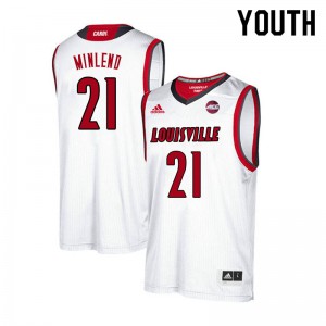 Youth Louisville Cardinals Charles Minlend #21 White NCAA Jerseys 862983-398
