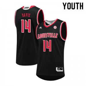 Youth Louisville Cardinals Dre Davis #14 Black NCAA Jersey 126883-992
