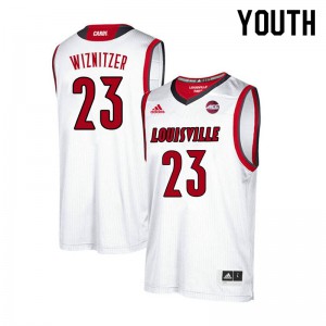 Youth Louisville Cardinals Gabe Wiznitzer #23 White Official Jersey 641341-960