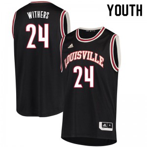 Youth Louisville Cardinals Jae'Lyn Withers #24 Retro Black NCAA Jerseys 707864-402