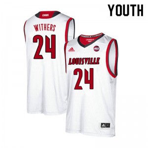 Youth Louisville Cardinals Jae'Lyn Withers #24 White College Jerseys 646277-607