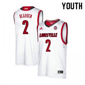 Youth Louisville Cardinals Sam Bearden #2 White Basketball Jersey 118876-237